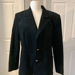 Roth Le Cover Black Suede Blazer Sport Jacket Vintage Size 16 80s 90s Open Style